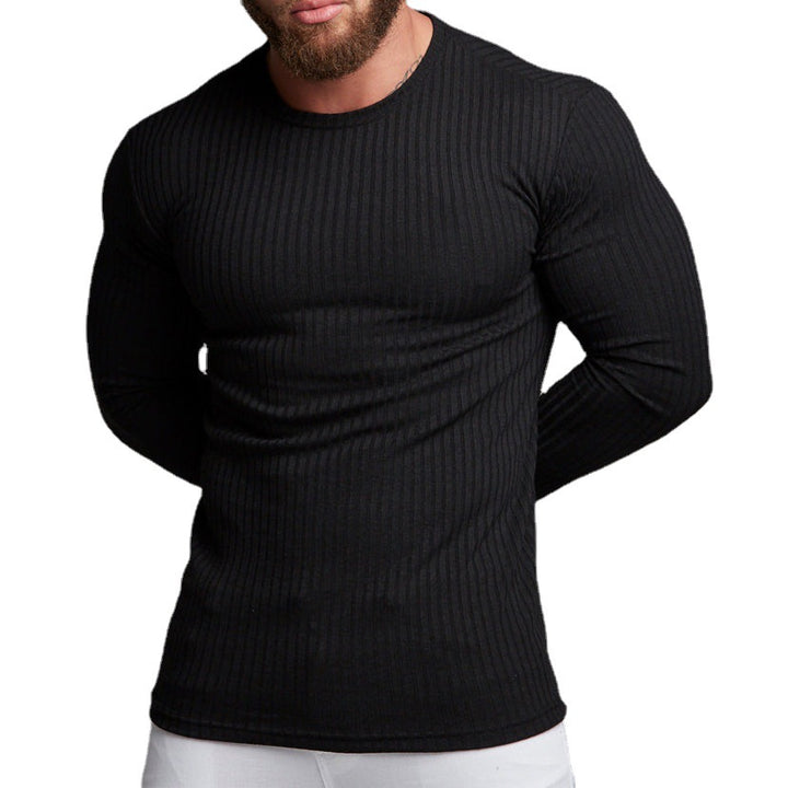 Men's long sleeve shirt with fine ribbed texture Lisslune