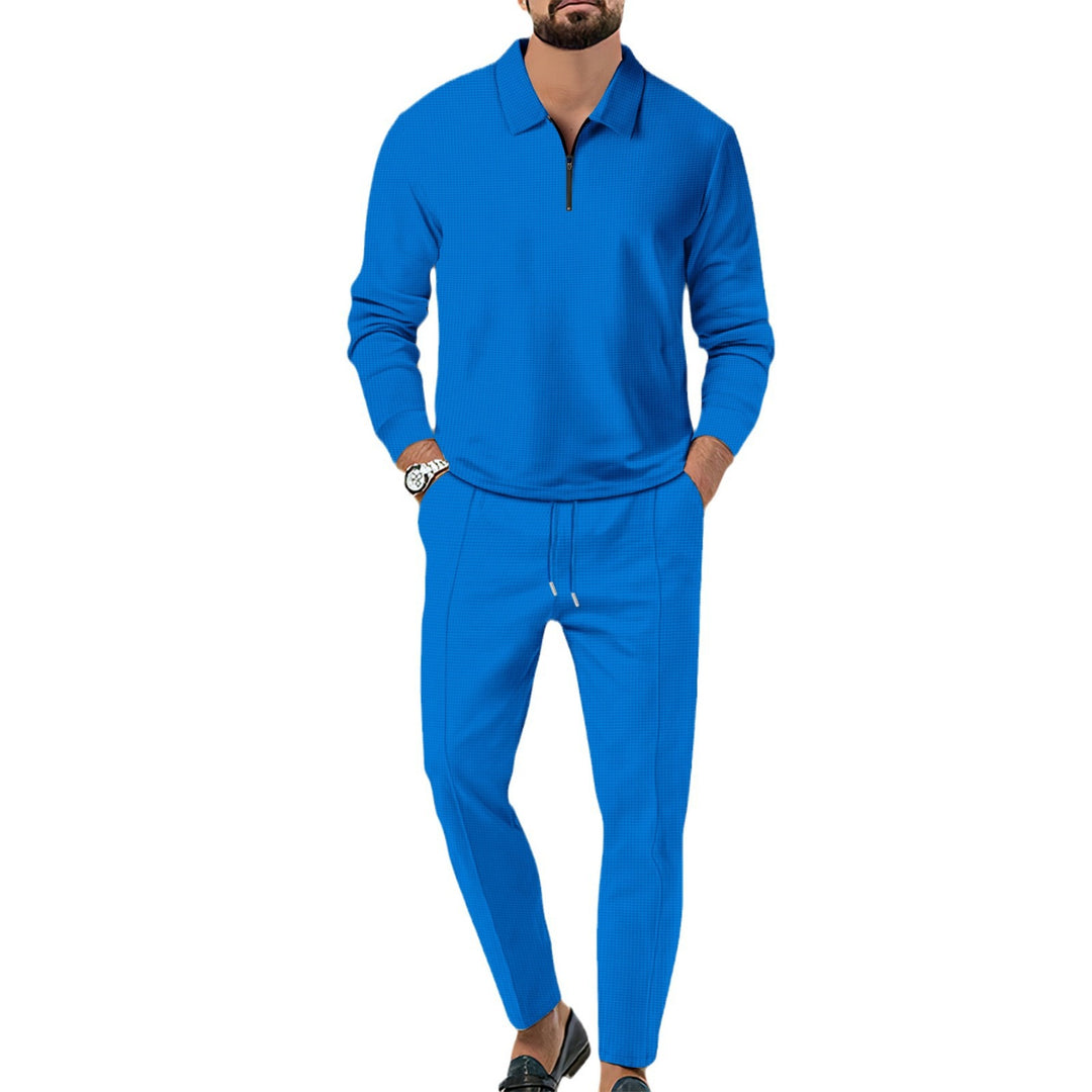 Men's sporty sweater with zipper and elegant slim-fit pants Lisslune