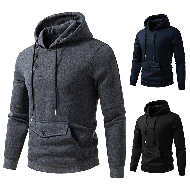 Men's Stylish Hoodies with Button Details Lisslune