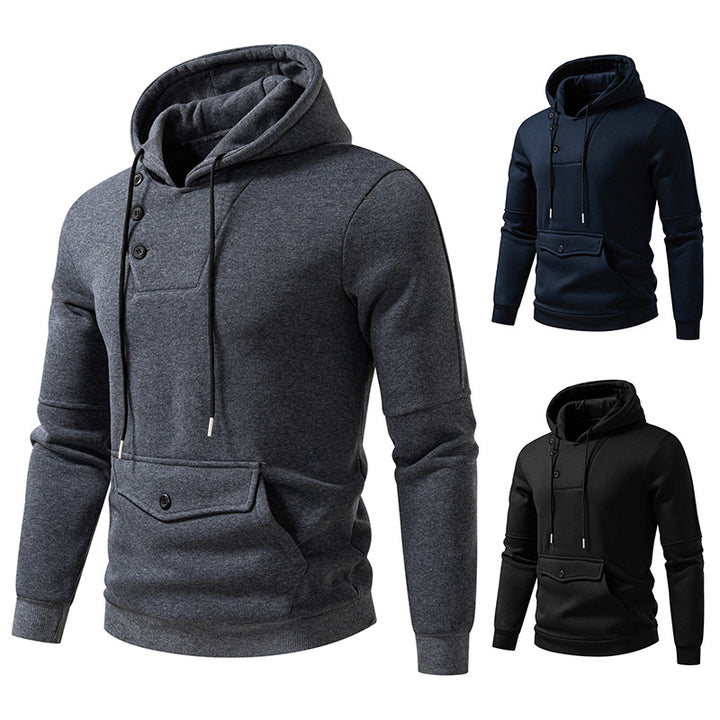 Men's Stylish Hoodies with Button Details Lisslune