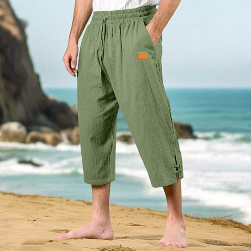 Men's Casual Beach Pants with Side Slits Lisslune