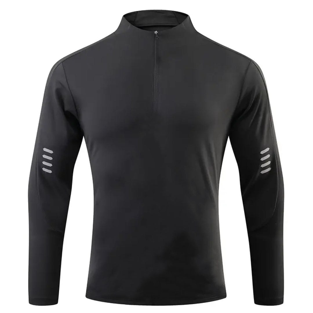 Men's functional long sleeve shirt with high collar and innovative zipper Lisslune