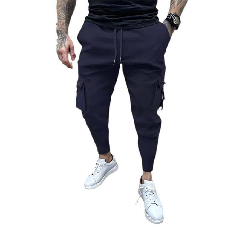 Men's stylish cargo joggers with practical pockets and elastic waistband Lisslune