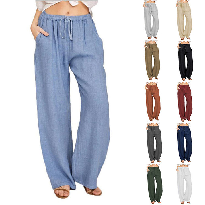 Damen bequeme Leinenhose Lisslune