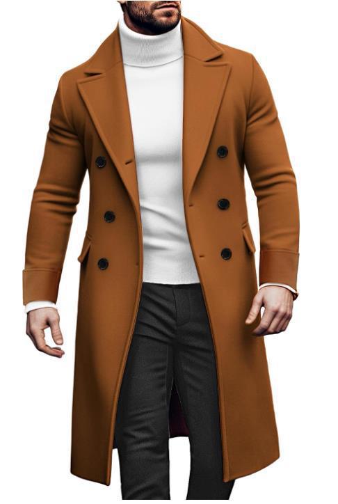 Men's elegant double coat with wide lapels and practical pockets Lisslune