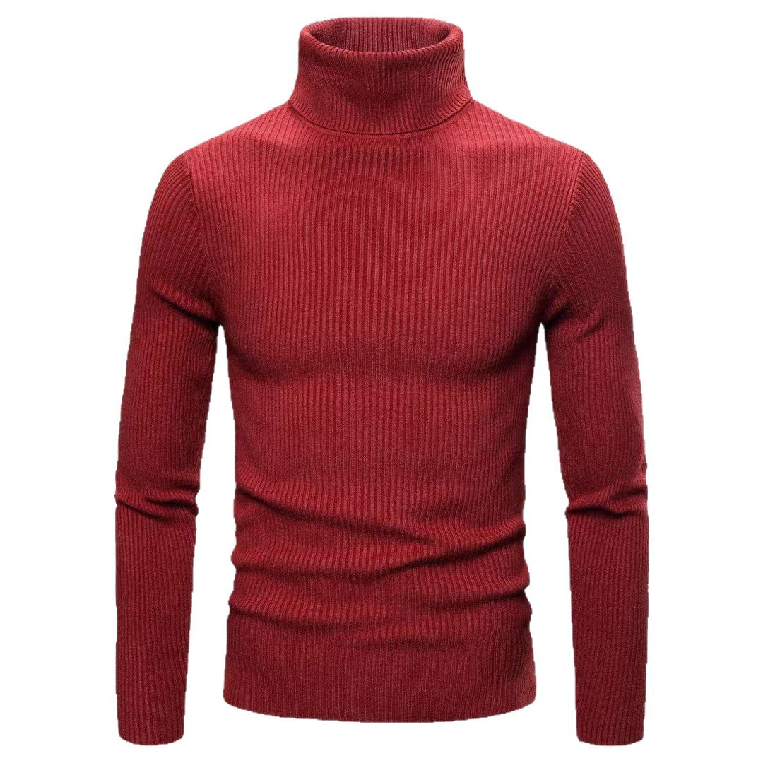 Men's high-quality turtleneck sweater made of fine rib knit Lisslune