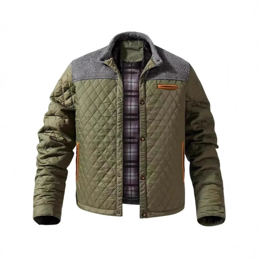 Men's Quilted Transitional Jacket with Fashionable Collar Lisslune