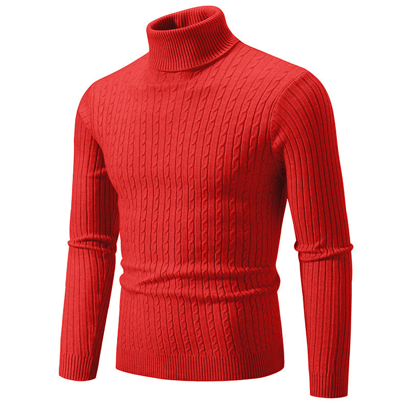 Men's turtleneck sweater with textured knit pattern Lisslune
