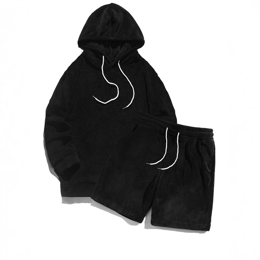 Men's Cozy Hoodie-Shorts Set Lisslune