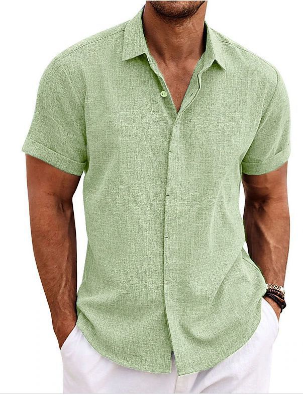 Men's Short-Sleeve Shirt with High-Quality Texture and Modern Cut Lisslune