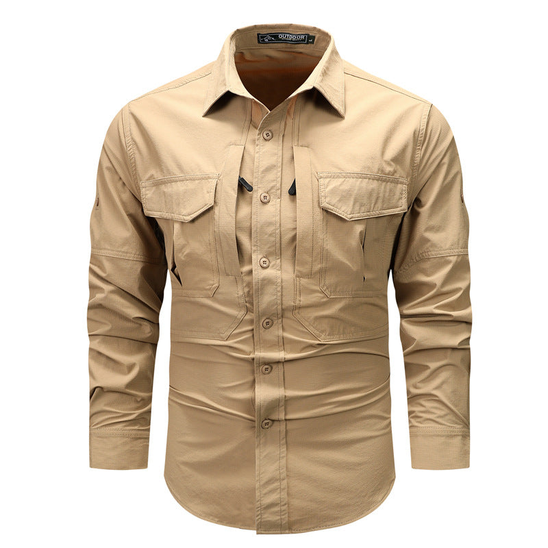 Men's Functional Outdoor Shirt with Numerous Pockets Lisslune