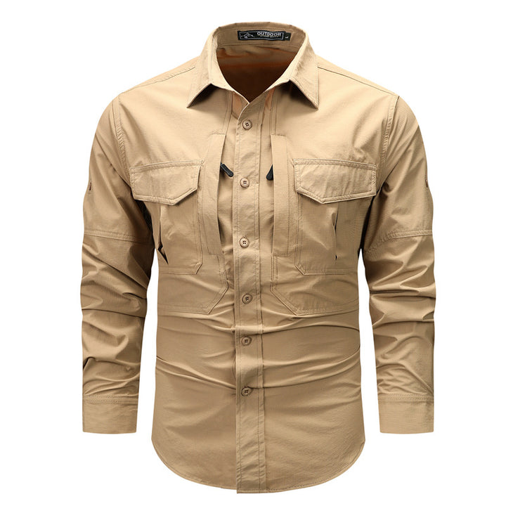 Men's Functional Outdoor Shirt with Numerous Pockets Lisslune
