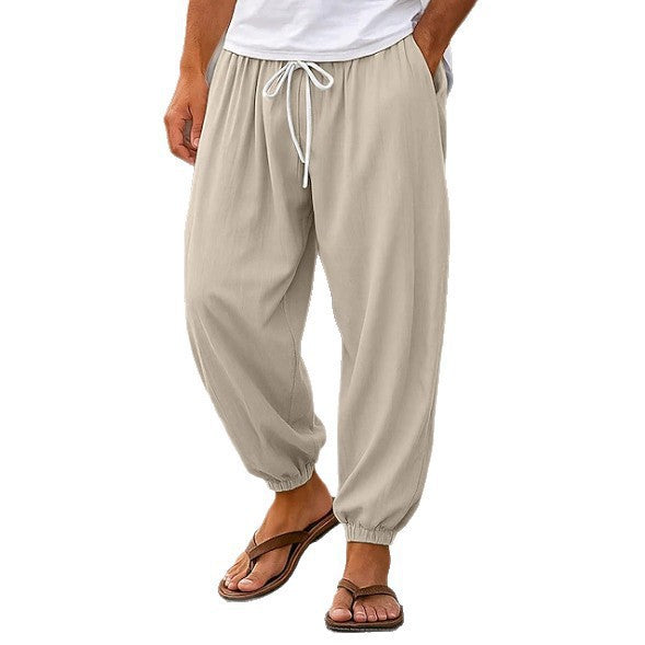 Men's airy leisure pants with elastic waistband and side pockets Lisslune