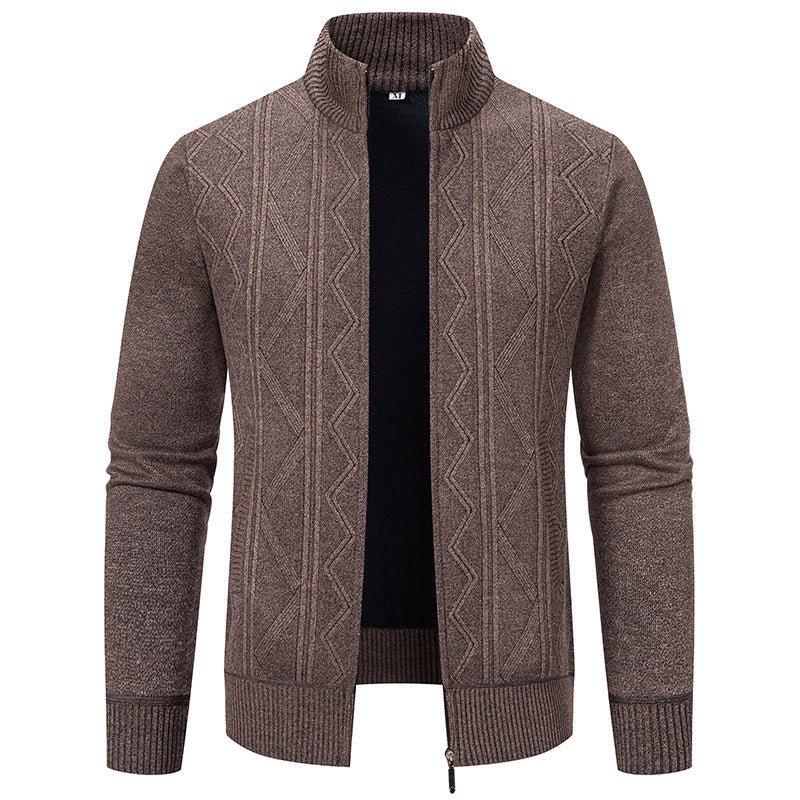 Men's cardigan with high collar and zipper Lisslune