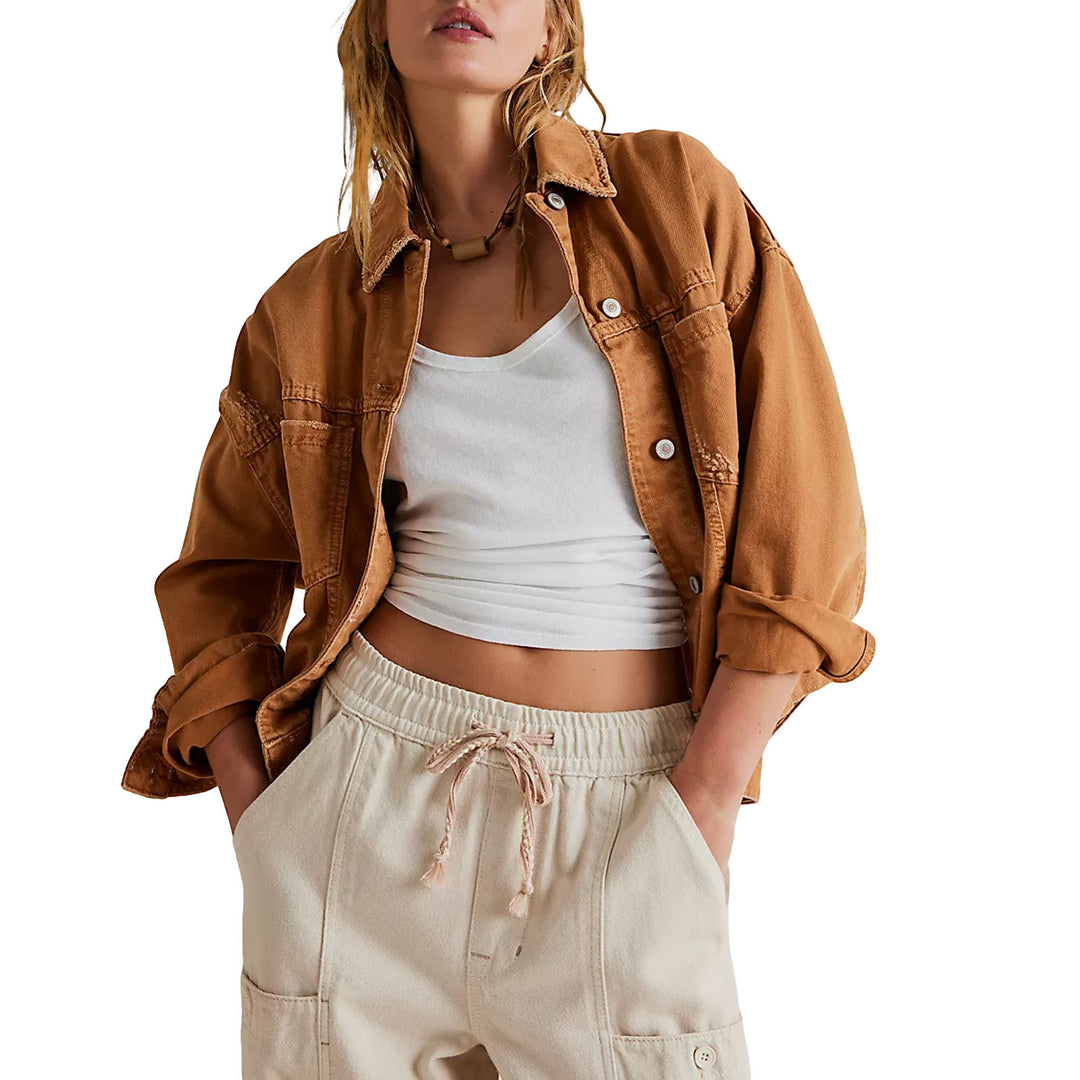 Women's Casual Oversized Denim Jacket Lisslune