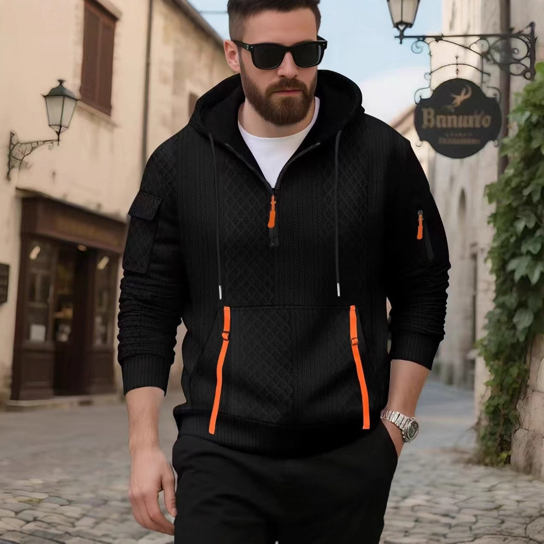 Men's stylish hoodie with textured design and practical pockets Lisslune