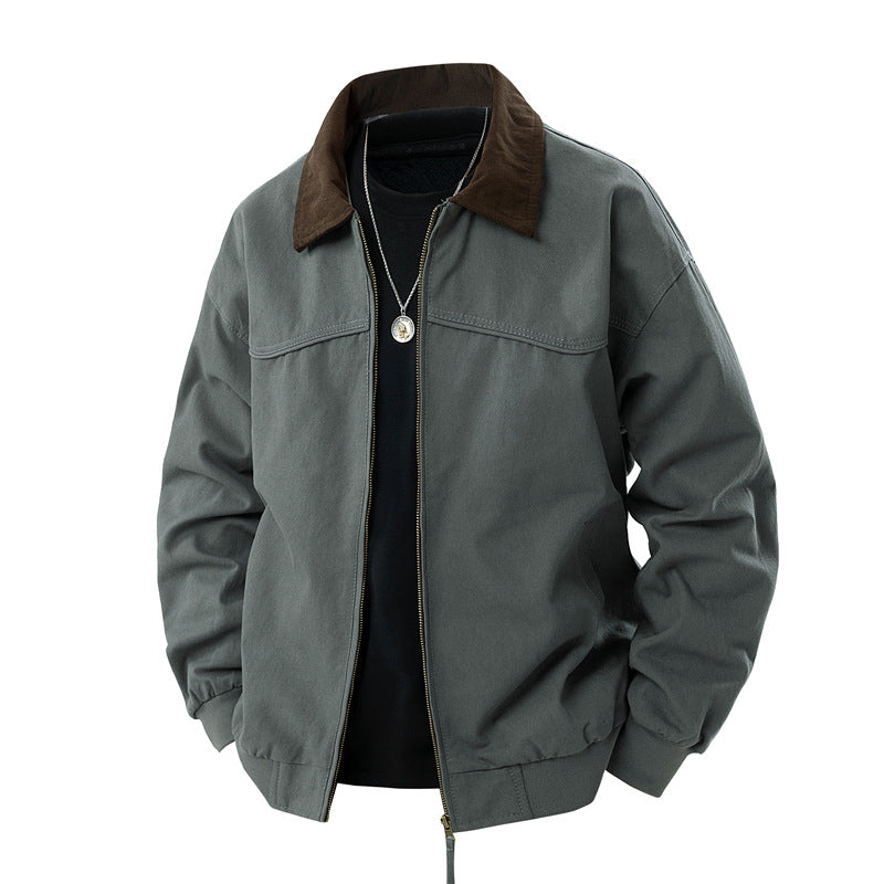 Men's lightweight utility jacket with stand-up collar and practical pockets Lisslune