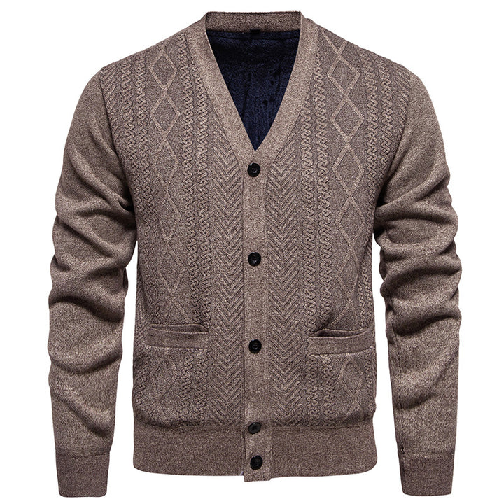 Men's fashionable cardigan with textured pattern Lisslune