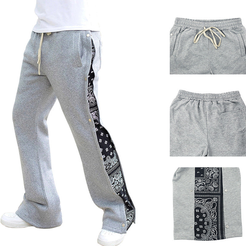 Men's leisure sports pants with side print details and elastic waistband Lisslune