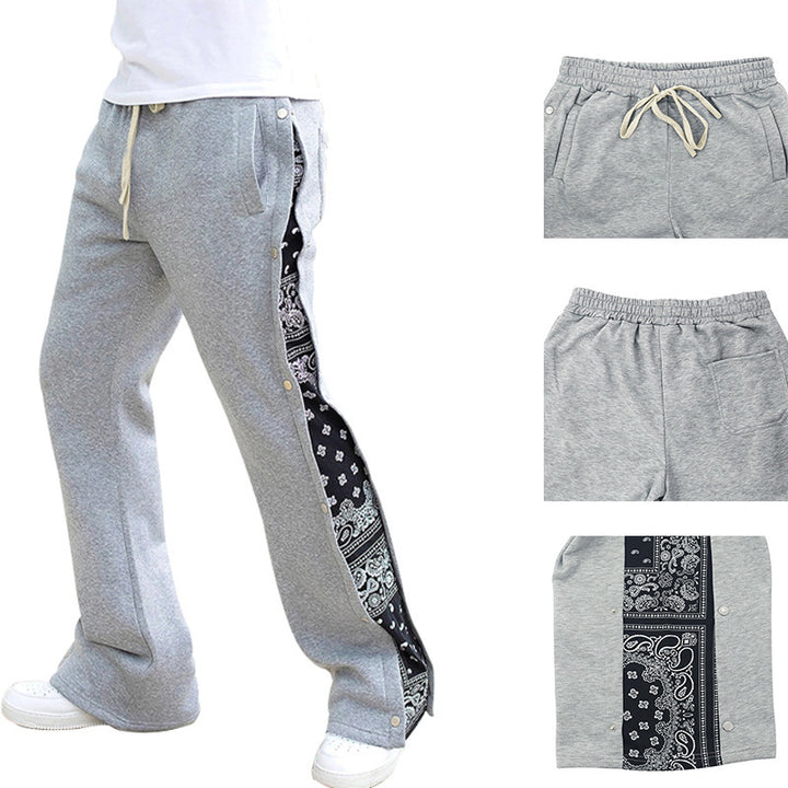 Men's leisure sports pants with side print details and elastic waistband Lisslune