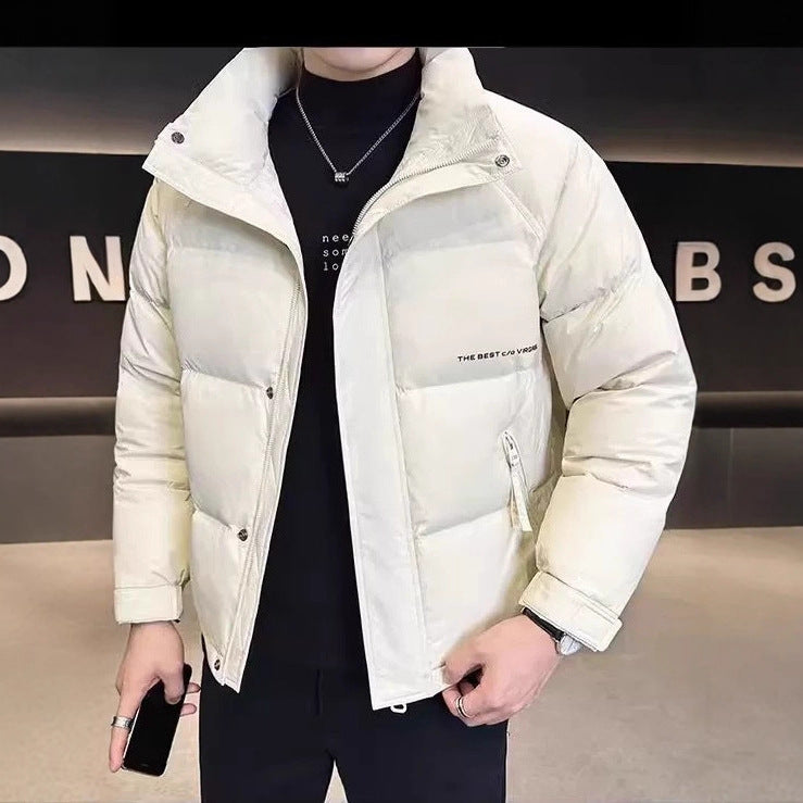 Men's Warming Padded Jacket with High Collar and Practical Pockets Lisslune