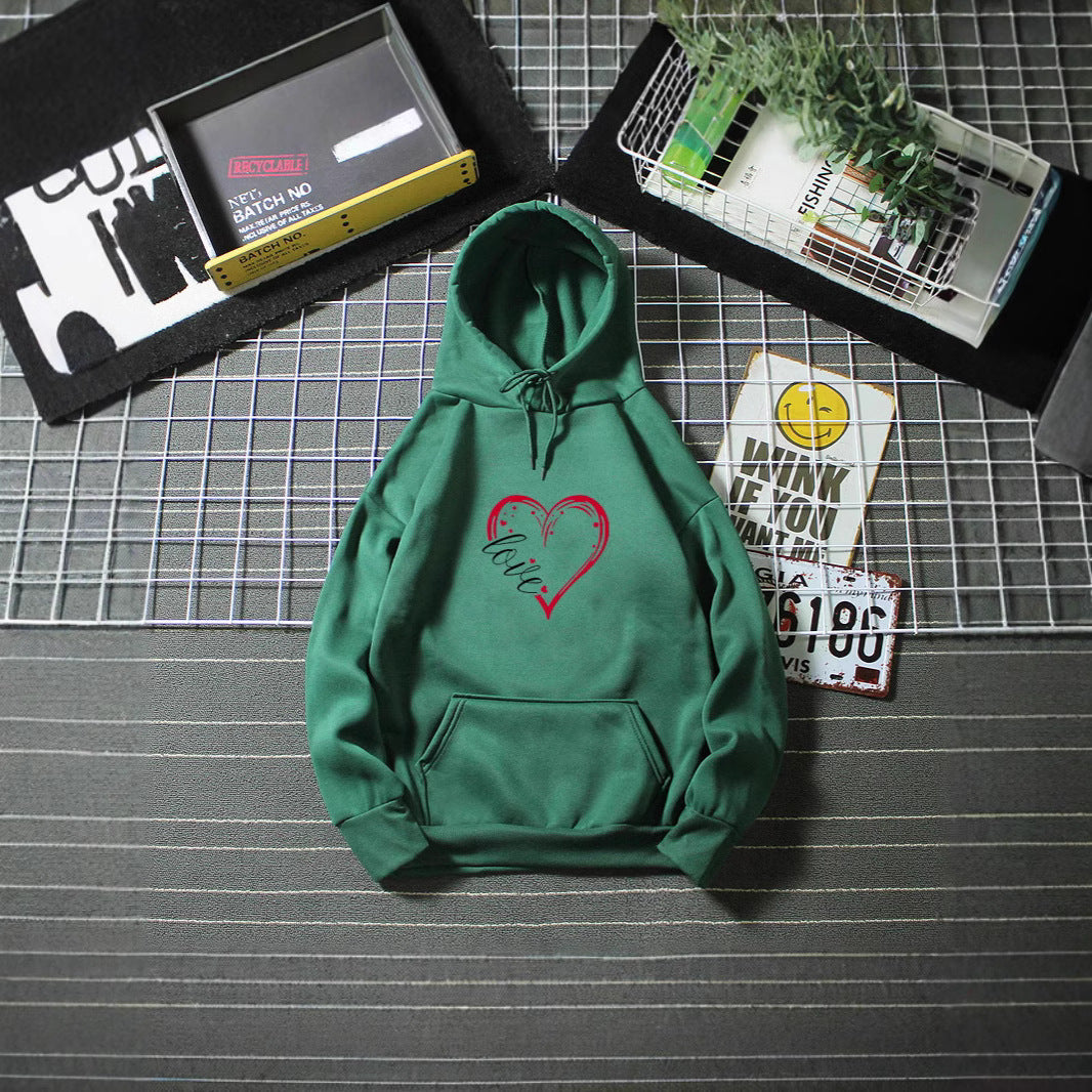 Women's hoodie with romantic heart design and high-quality fleece Lisslune