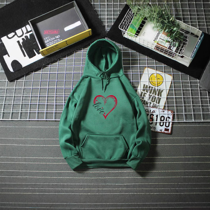 Women's hoodie with romantic heart design and high-quality fleece Lisslune