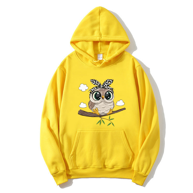 Women's hoodie with charming owl motif Lisslune
