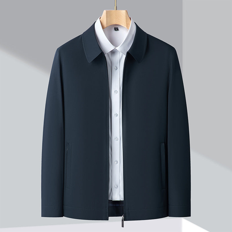 Men's Elegant Transitional Jacket with Modern Stand-Up Collar Lisslune