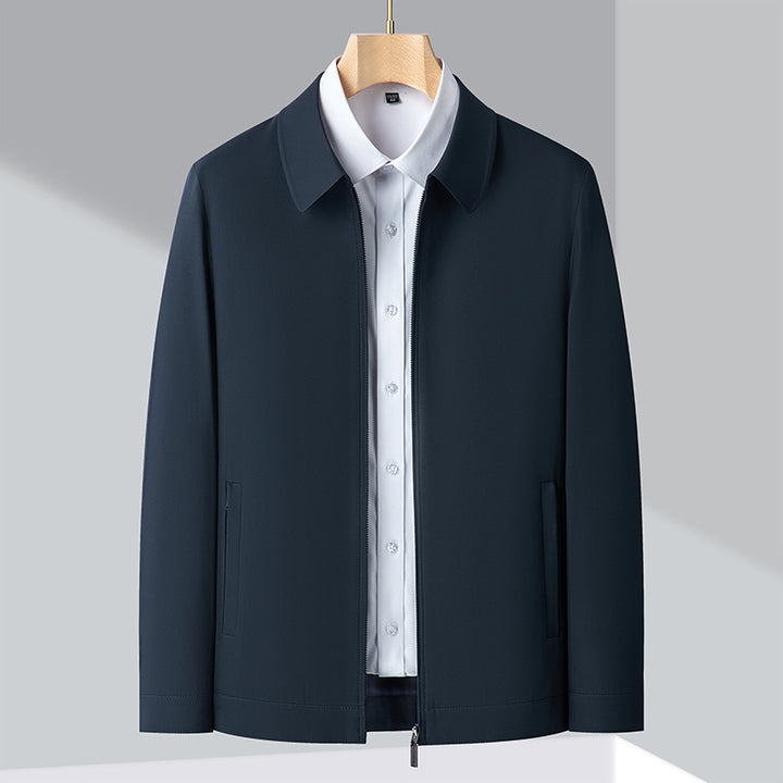 Men's Elegant Transitional Jacket with Modern Stand-Up Collar Lisslune