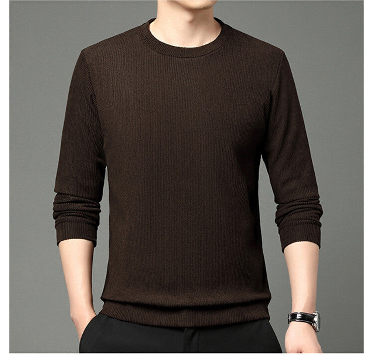 Men fine structured round neck sweater Lisslune