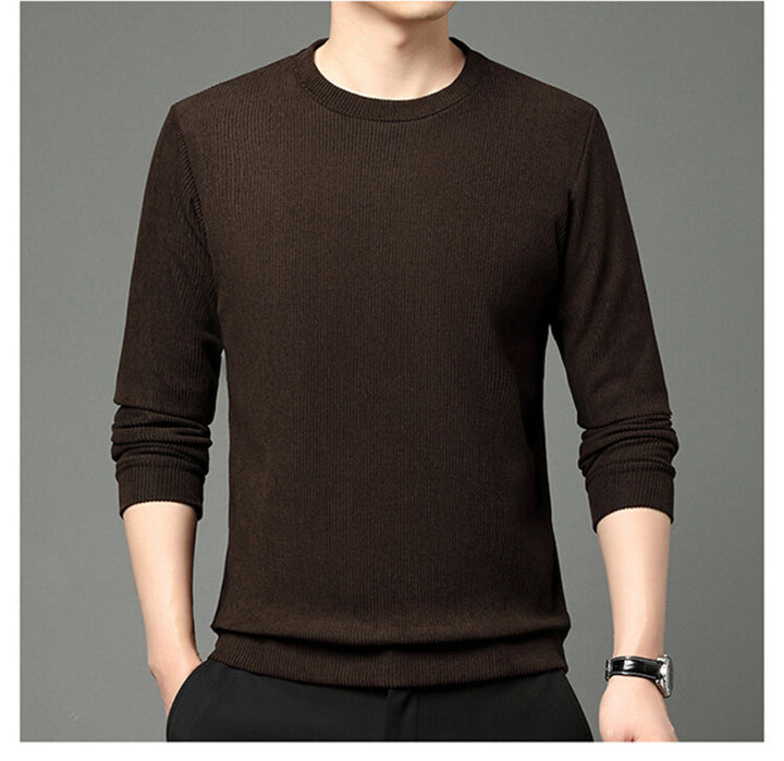 Men fine structured round neck sweater Lisslune