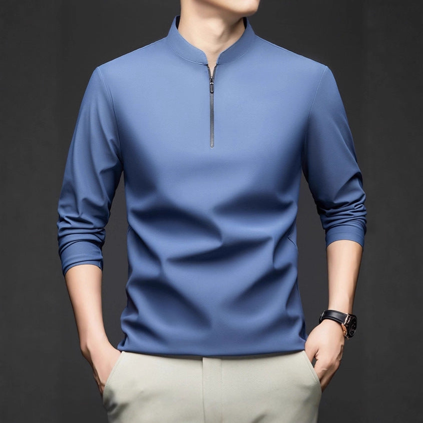Men's functional pullover with half zipper and stylish stand-up collar Lisslune