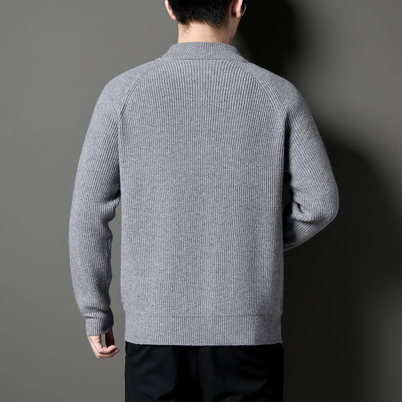 Men's Lightweight Cardigan with Textured Zipper and Practical Pockets Lisslune