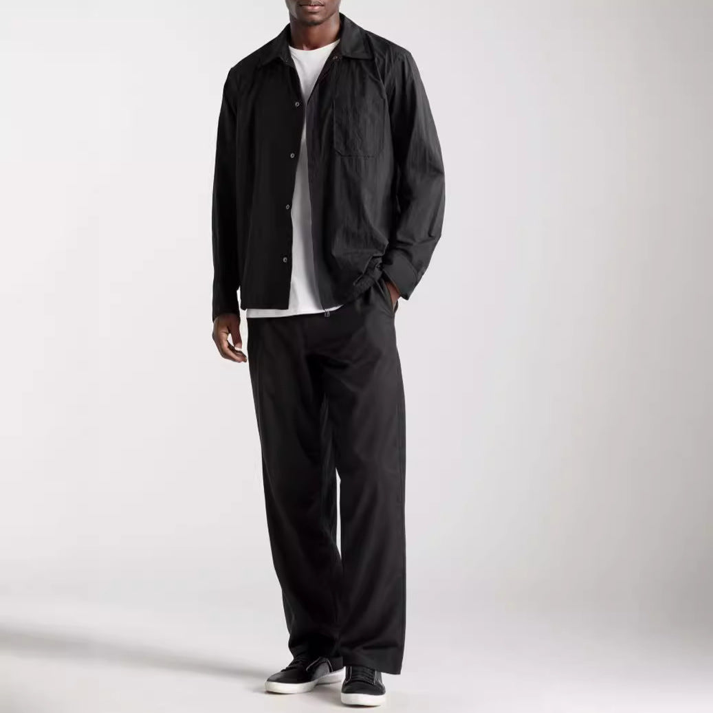 Men's versatile shirt blouse with patch pocket and stylish collar Lisslune