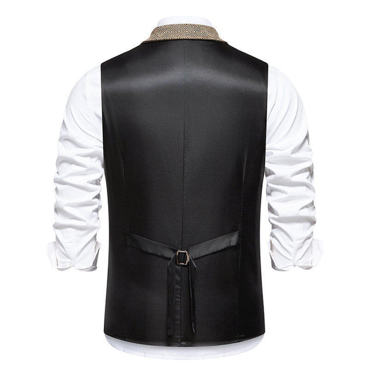 Men's suit vest in elegant herringbone pattern with practical pockets Lisslune