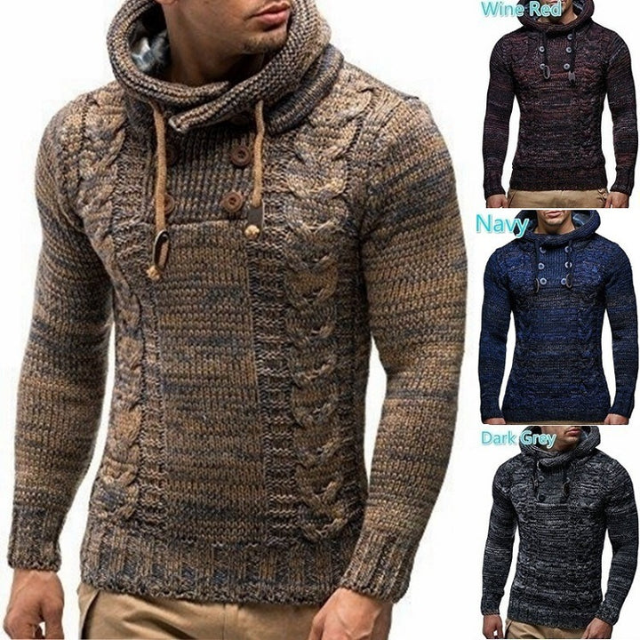 Men's hoodie with textured knit pattern Lisslune