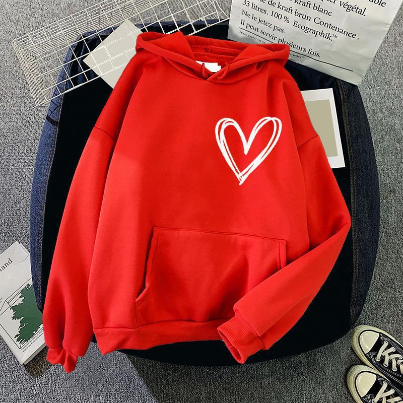 Women's hooded sweatshirt with lovely heart motif Lisslune