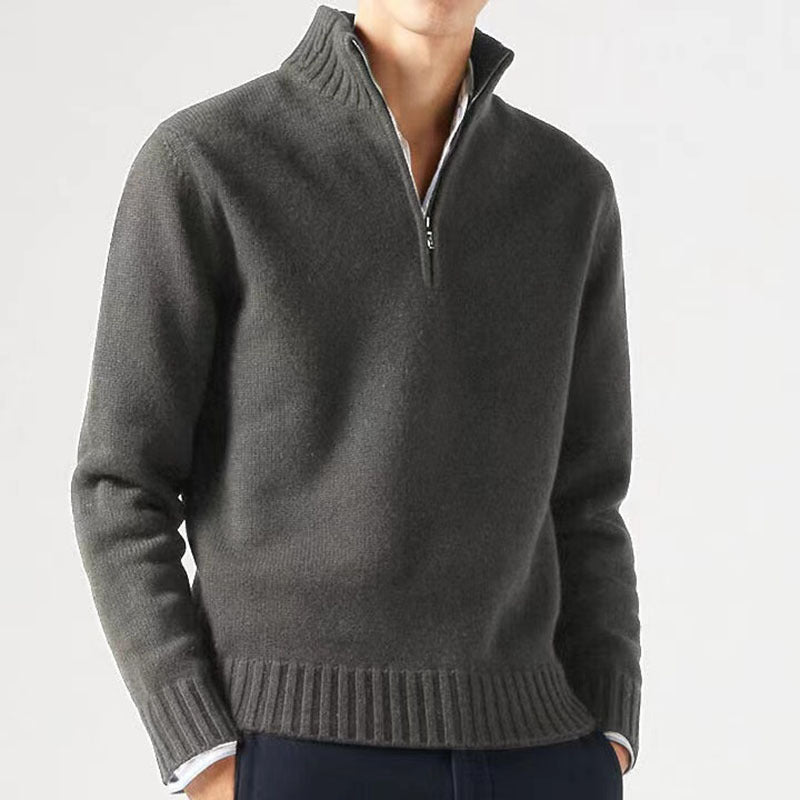 Men's sweater with high collar and modern zipper Lisslune