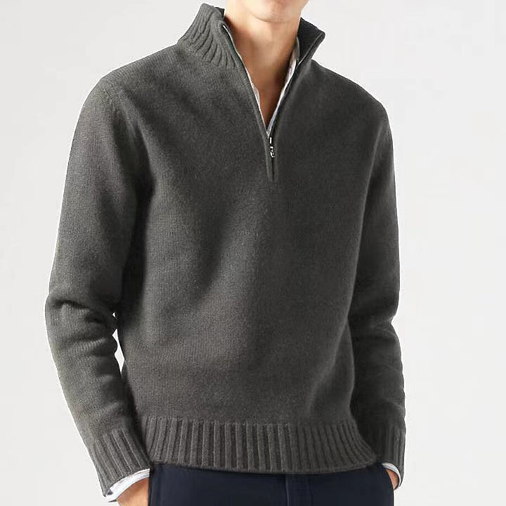 Men's sweater with high collar and modern zipper Lisslune