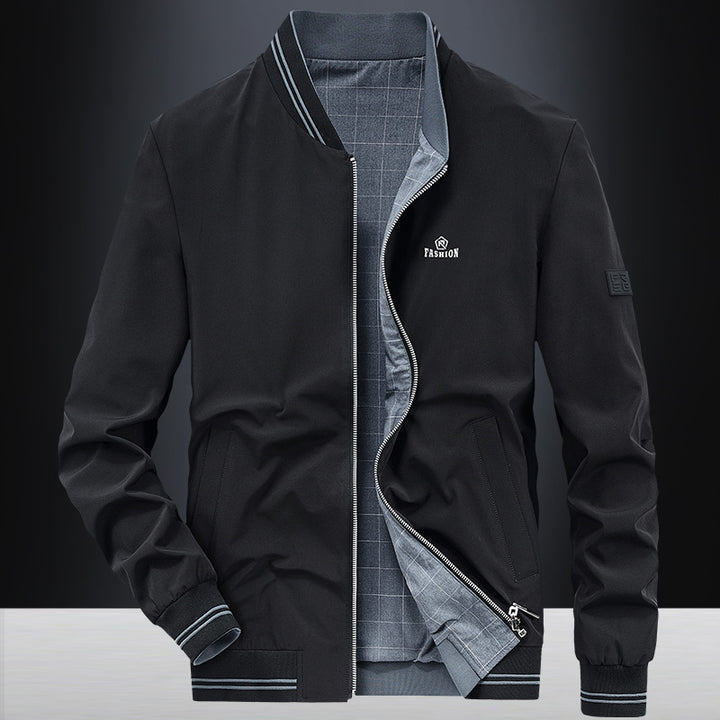 Men's Stylish Bomber Jacket with Full Zip and Comfortable Ribbed Cuffs Lisslune