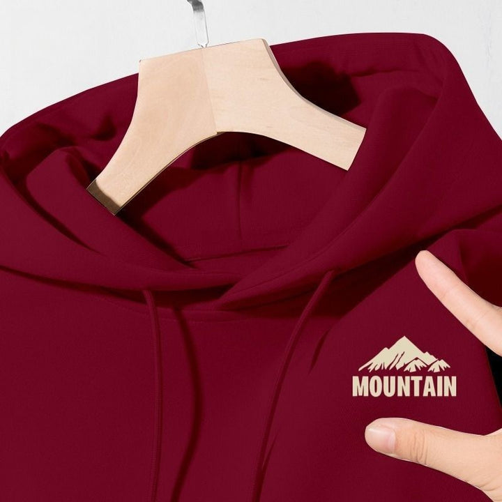 Women's hoodie with modern mountain motif and practical pockets Lisslune
