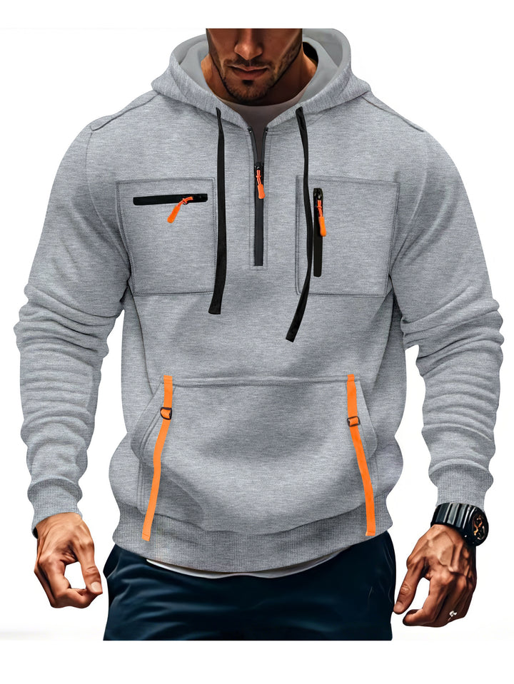 Men's stylish hoodie with functional zippered pockets Lisslune
