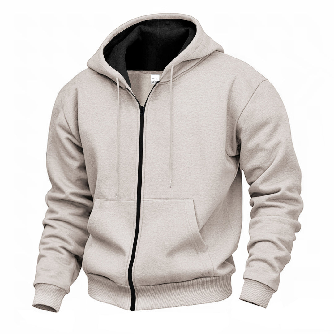 Men's hoodie jacket with innovative zipper and comfortable pockets Lisslune