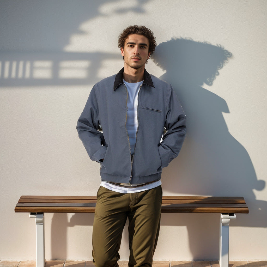 Men's elegant work jacket with practical zippered pockets Lisslune