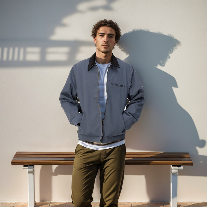 Men's elegant work jacket with practical zippered pockets Lisslune