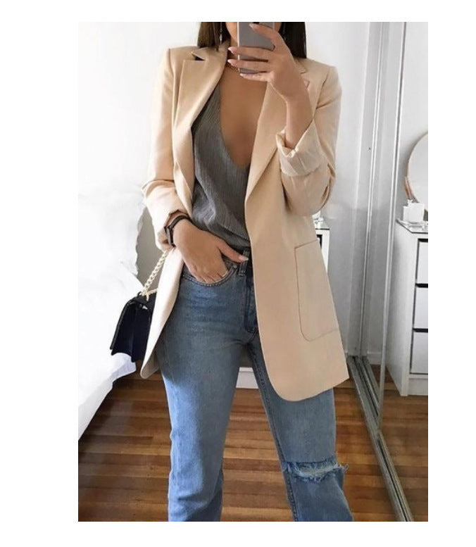 Damen eleganter Blazer mit tailliertem Schnitt und praktischen Taschen Lisslune