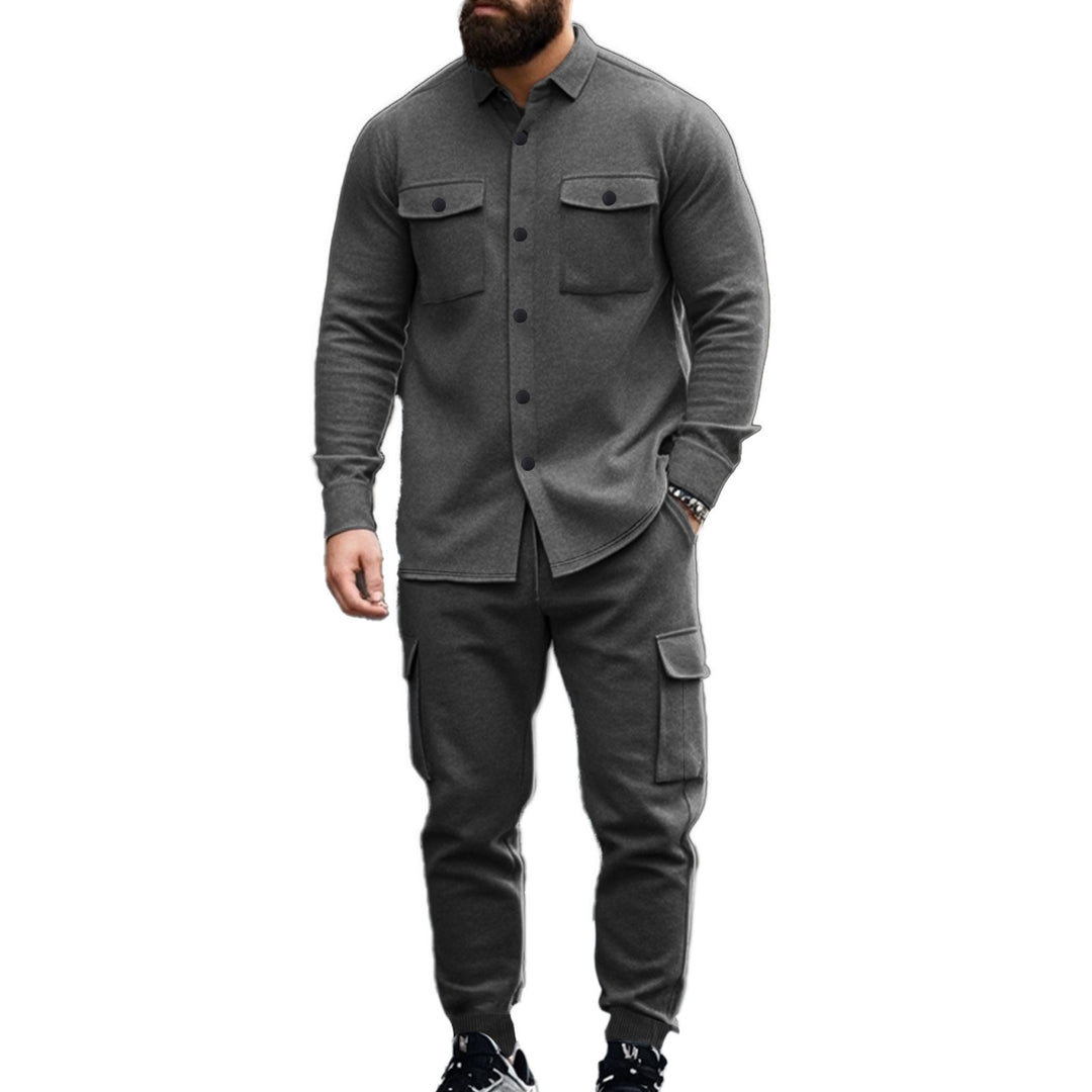 Men's casual shirt with practical flap pockets and joggers Lisslune