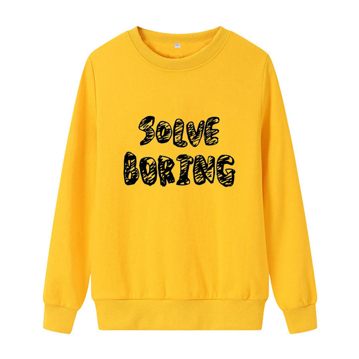 Women's casual sweatshirt with creative lettering Lisslune