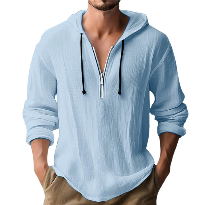 Men's casual hoodie with half-length zipper and breathable fabric Lisslune